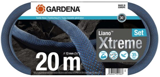 18470-20 Λάστιχο Gardena Υφασμάτινο Liano Xtreme 1/2"- 20m Σετ με ακροφύσιο & συνδέσμους